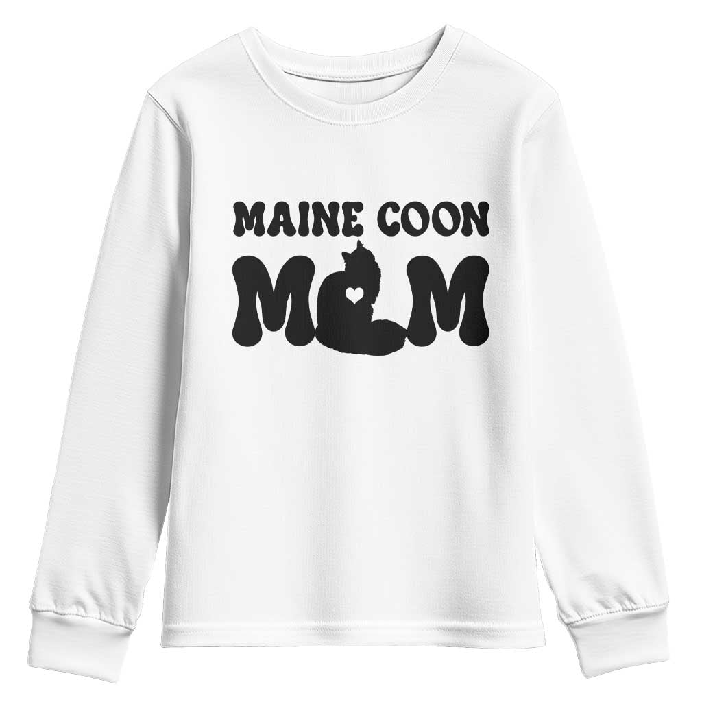 Maine Coon Mom Youth Sweatshirt Cat Lover Gift For Her TS12 White Print Your Wear