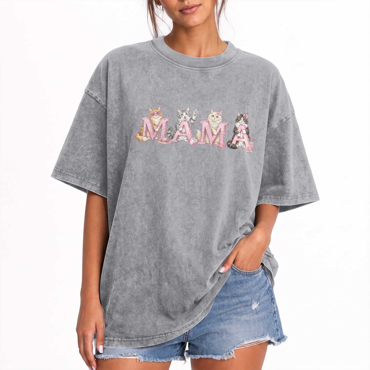 Proud Maine Coon Mama Washed Cotton T-Shirt Cat Lover Gift