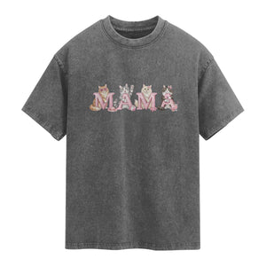 Proud Maine Coon Mama Washed Cotton T-Shirt Cat Lover Gift