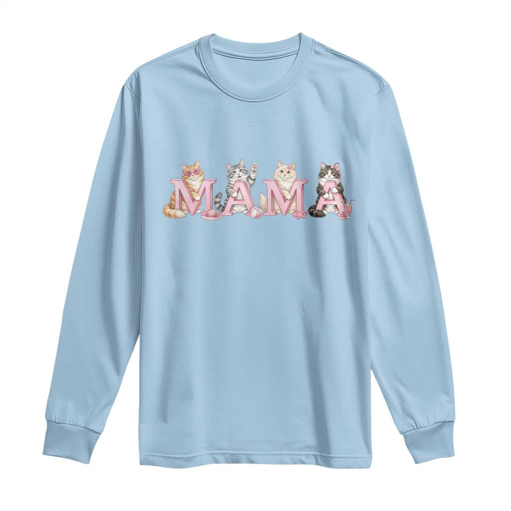 Proud Maine Coon Mama Long Sleeve Shirt Cat Lover Gift TS12 Light Blue Print Your Wear