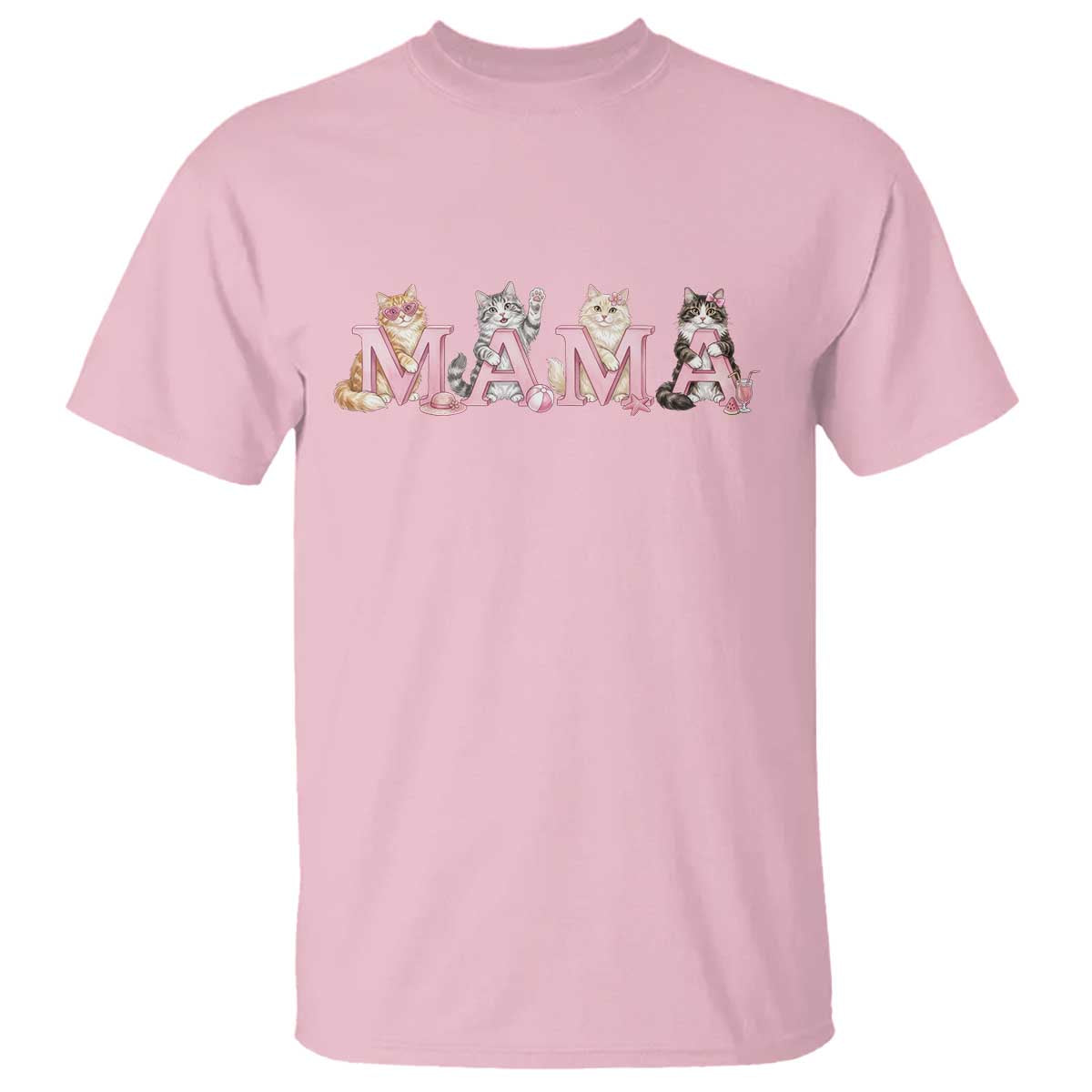 Proud Maine Coon Mama T Shirt Cat Lover Gift TS12 Light Pink Print Your Wear