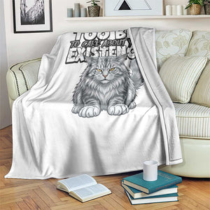 Funny Maine Coon Cat Throw Blanket Too Big To Care About Your Existence TS12 Print Your Wear