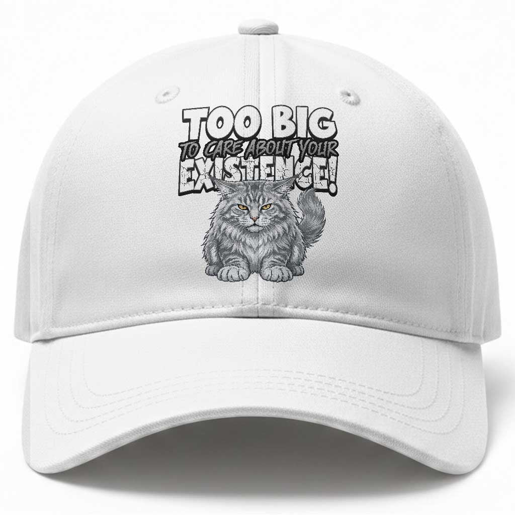 Funny Maine Coon Cat Baseball Cap Too Big To Care About Your Existence TS12 Print Your Wear