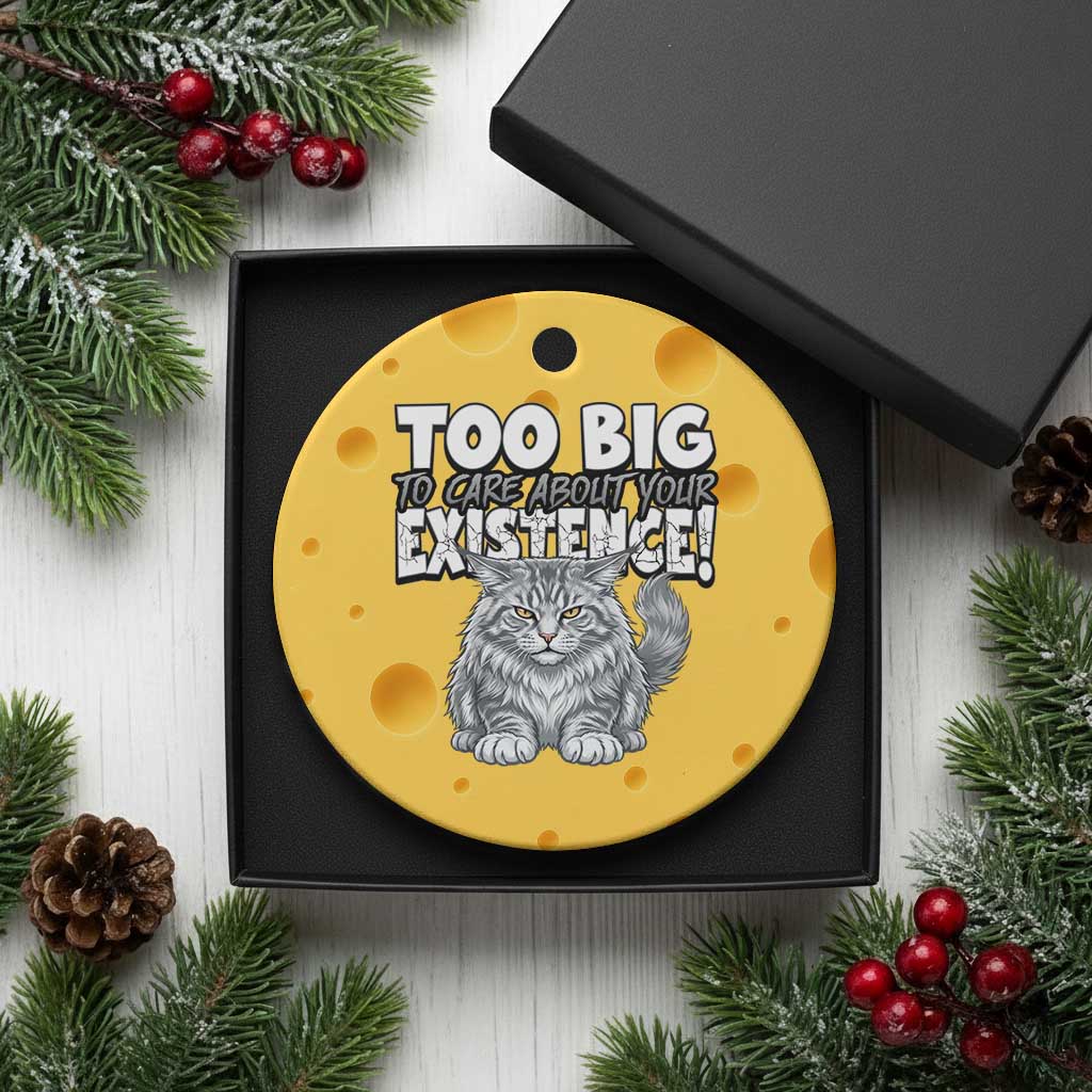 Funny Maine Coon Cat Ceramic Ornament Too Big To Care About Your Existence TS12 1pc Yellow Cheese Print Your Wear