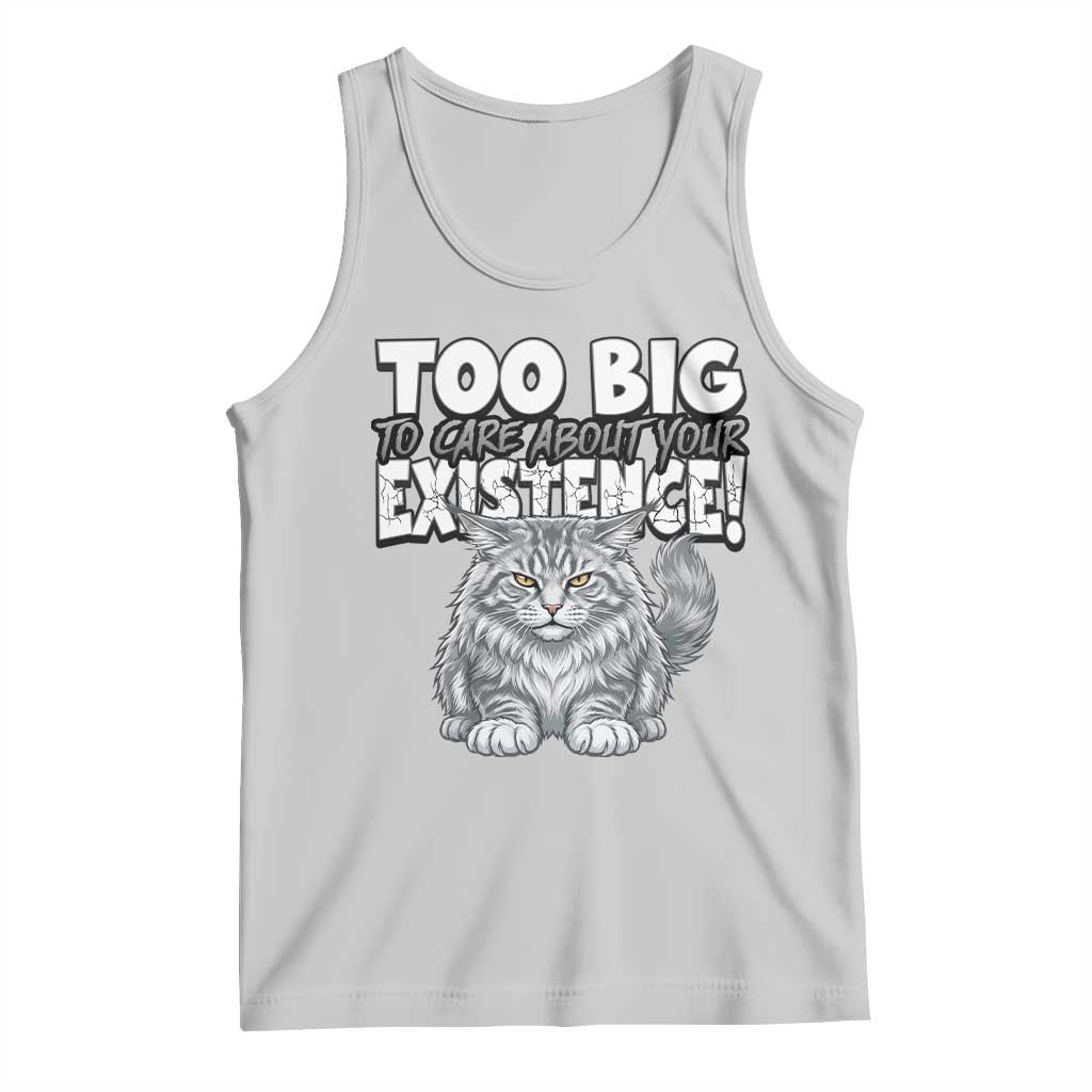 Funny Maine Coon Cat Tank Top Too Big To Care About Your Existence TS12 Ash Print Your Wear