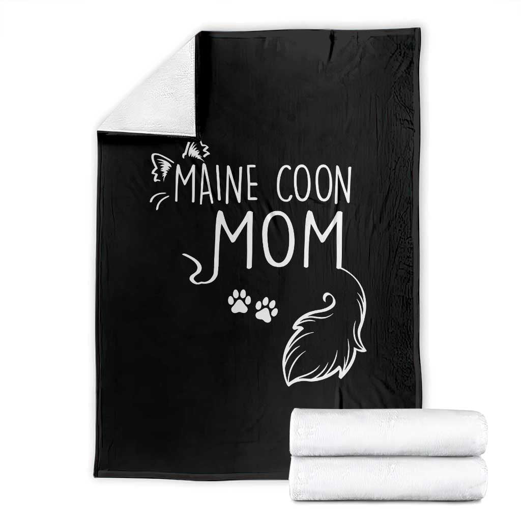 Maine Coon Mom Throw Blanket Large Breed Cat Lover Silhouette Gift TS12 Black Print Your Wear