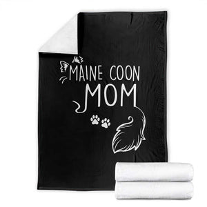 Maine Coon Mom Throw Blanket Large Breed Cat Lover Silhouette Gift TS12 Black Print Your Wear