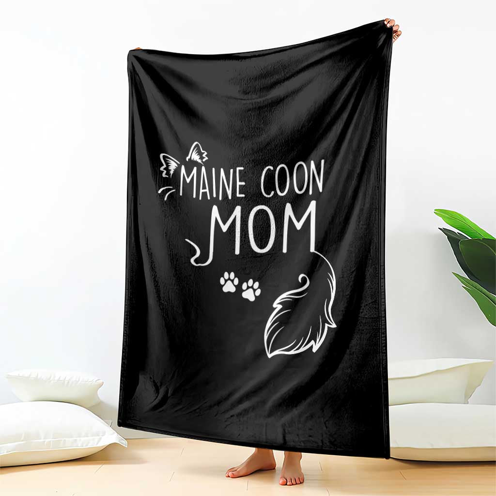 Maine Coon Mom Throw Blanket Large Breed Cat Lover Silhouette Gift TS12 Print Your Wear