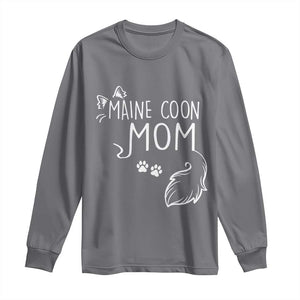 Maine Coon Mom Long Sleeve Shirt Large Breed Cat Lover Silhouette Gift TS12 Charcoal Print Your Wear