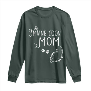 Maine Coon Mom Long Sleeve Shirt Large Breed Cat Lover Silhouette Gift TS12 Dark Forest Green Print Your Wear