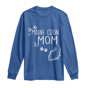 Maine Coon Mom Long Sleeve Shirt Large Breed Cat Lover Silhouette Gift TS12 Royal Blue Print Your Wear