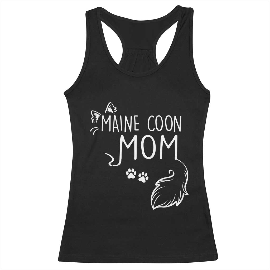 Maine Coon Mom Racerback Tank Top Large Breed Cat Lover Silhouette Gift TS12 Black Print Your Wear