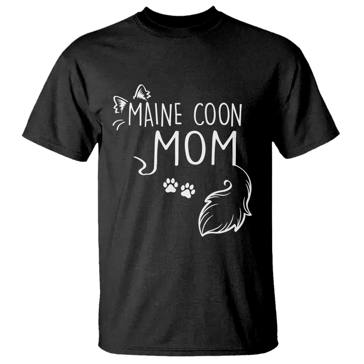 Maine Coon Mom T Shirt Large Breed Cat Lover Silhouette Gift TS12 Black Print Your Wear