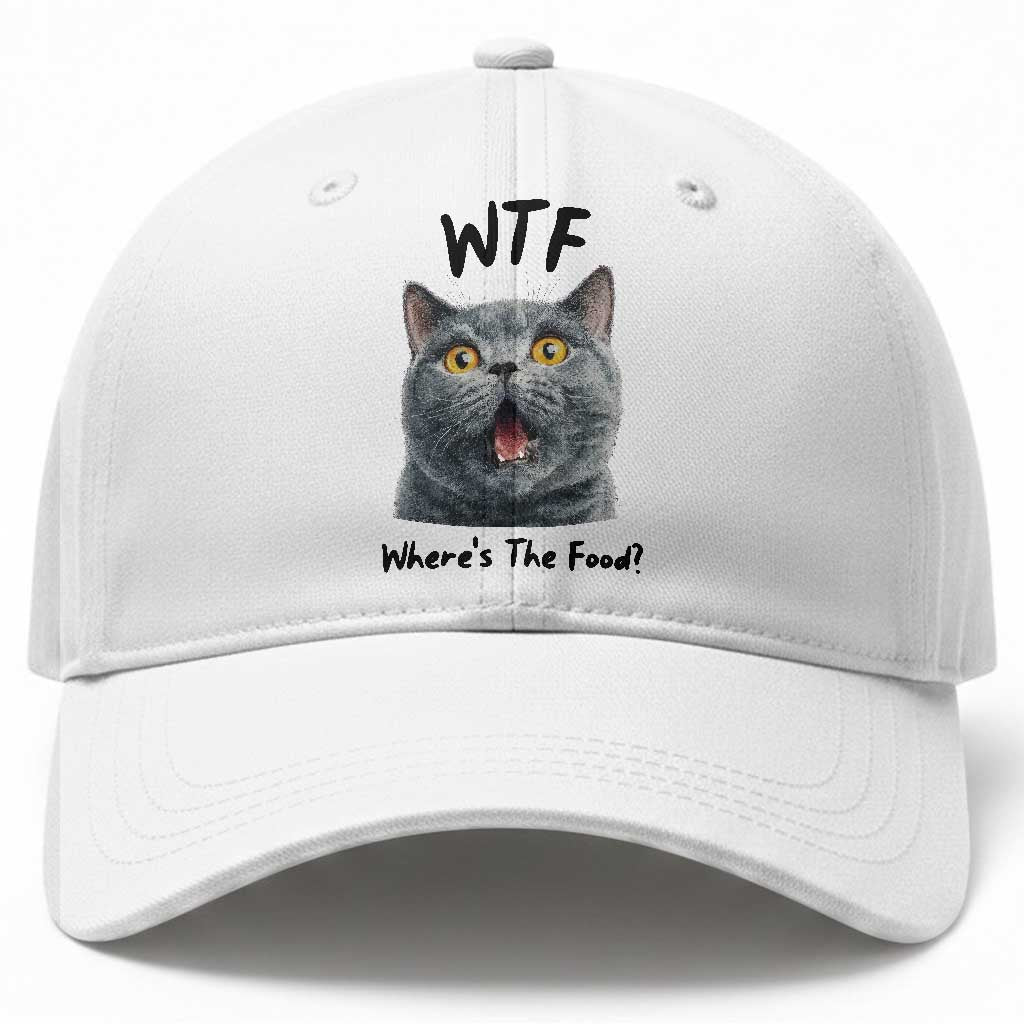 Funny Shocked British Shorthair Cat Baseball Cap Where Is The Food TS12 Print Your Wear