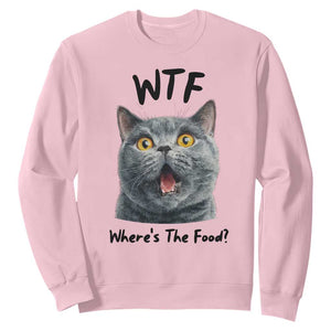 Funny Shocked British Shorthair Cat Sweatshirt Where Is The Food TS12 Light Pink Print Your Wear