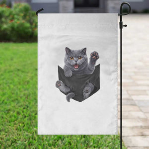Cute British Shorthair Cat In Pocket Garden Flag Cat Lover TS12 Print Your Wear