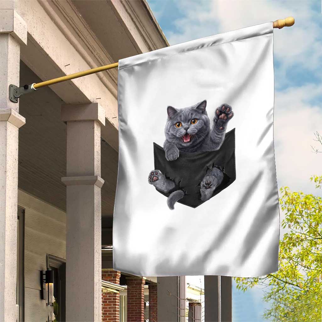 Cute British Shorthair Cat In Pocket Garden Flag Cat Lover TS12 Print Your Wear