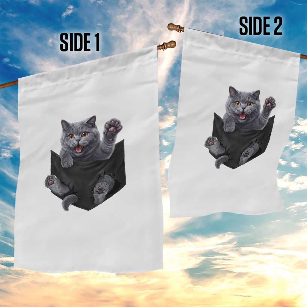 Cute British Shorthair Cat In Pocket Garden Flag Cat Lover TS12 Print Your Wear