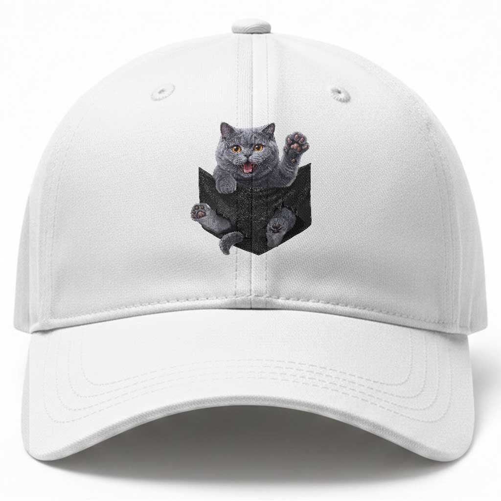 Cute British Shorthair Cat In Pocket Baseball Cap Cat Lover TS12 Print Your Wear