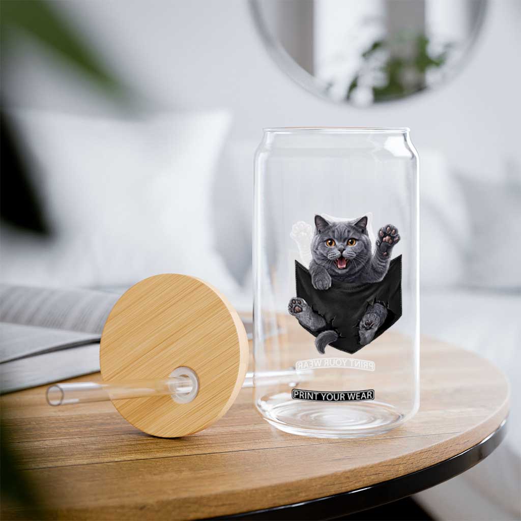 Cute British Shorthair Cat In Pocket Glass Can Cat Lover TS12 Print Your Wear