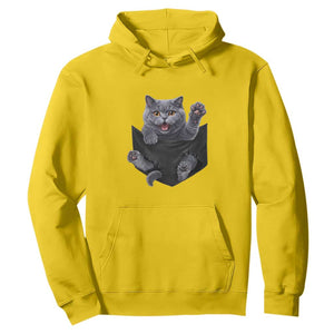 Cute British Shorthair Cat In Pocket Hoodie Cat Lover TS12 Daisy Print Your Wear