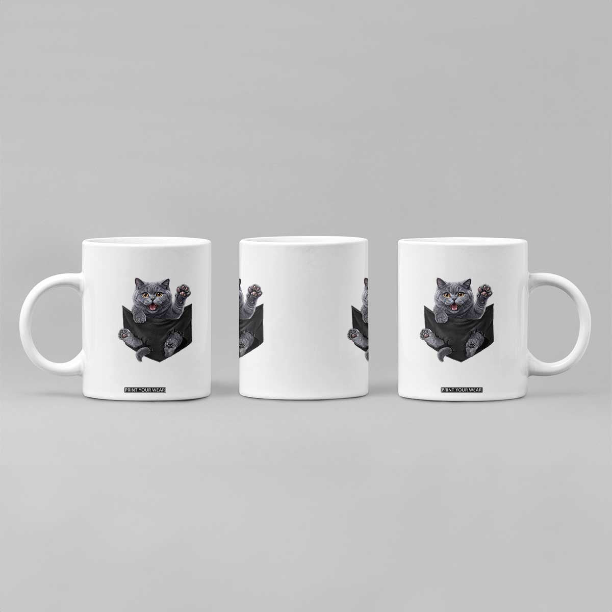 Cute British Shorthair Cat In Pocket Coffee Mug Cat Lover TS12 Print Your Wear