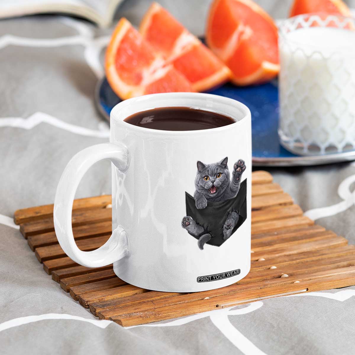 Cute British Shorthair Cat In Pocket Coffee Mug Cat Lover TS12 Print Your Wear
