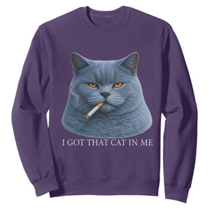 Funny British Shorthair Smoking Sweatshirt I Got That Cat In Me TS12 Purple Print Your Wear