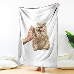 Cute Persian Cat High Five Throw Blanket Cat Lover TS12 Print Your Wear