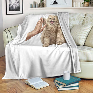 Cute Persian Cat High Five Throw Blanket Cat Lover TS12 Print Your Wear