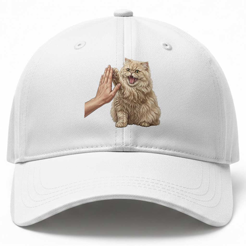 Cute Persian Cat High Five Baseball Cap Cat Lover TS12 Print Your Wear