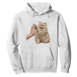 Cute Persian Cat High Five Hoodie Cat Lover TS12 White Print Your Wear