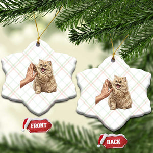 Cute Persian Cat High Five Ceramic Ornament Cat Lover TS12 Print Your Wear