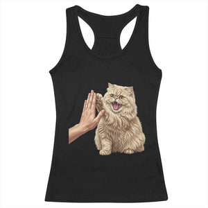 Cute Persian Cat High Five Racerback Tank Top Cat Lover TS12 Black Print Your Wear