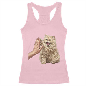 Cute Persian Cat High Five Racerback Tank Top Cat Lover TS12 Light Pink Print Your Wear