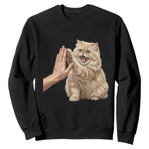 Cute Persian Cat High Five Sweatshirt Cat Lover TS12 Black Print Your Wear