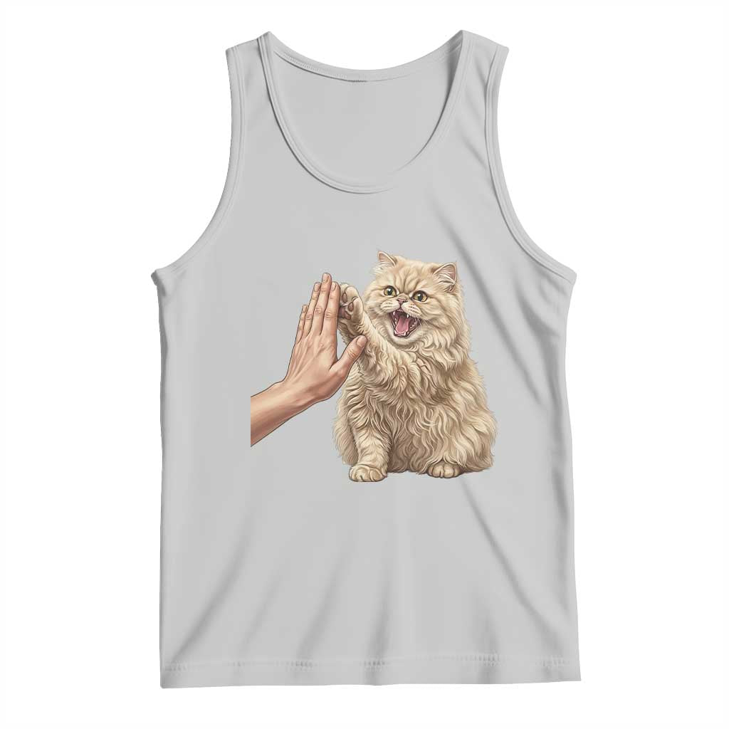 Cute Persian Cat High Five Tank Top Cat Lover TS12 Ash Print Your Wear