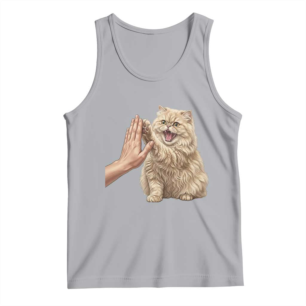 Cute Persian Cat High Five Tank Top Cat Lover TS12 Athletic Heather Print Your Wear