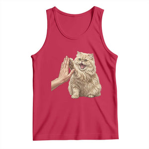Cute Persian Cat High Five Tank Top Cat Lover TS12 Red Print Your Wear