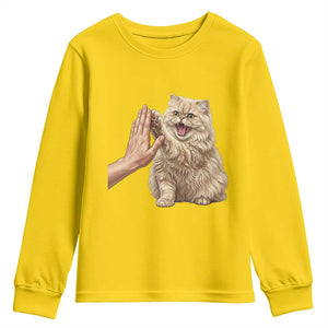 Cute Persian Cat High Five Youth Sweatshirt Cat Lover TS12 Daisy Print Your Wear