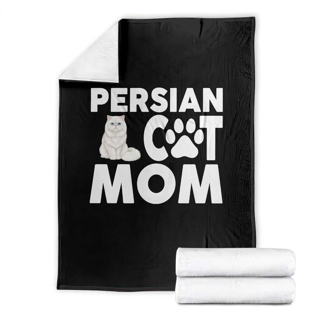 Proud Persian Cat Mom Throw Blanket Fluffy Cat Lover Gift For Her TS12 Black Print Your Wear