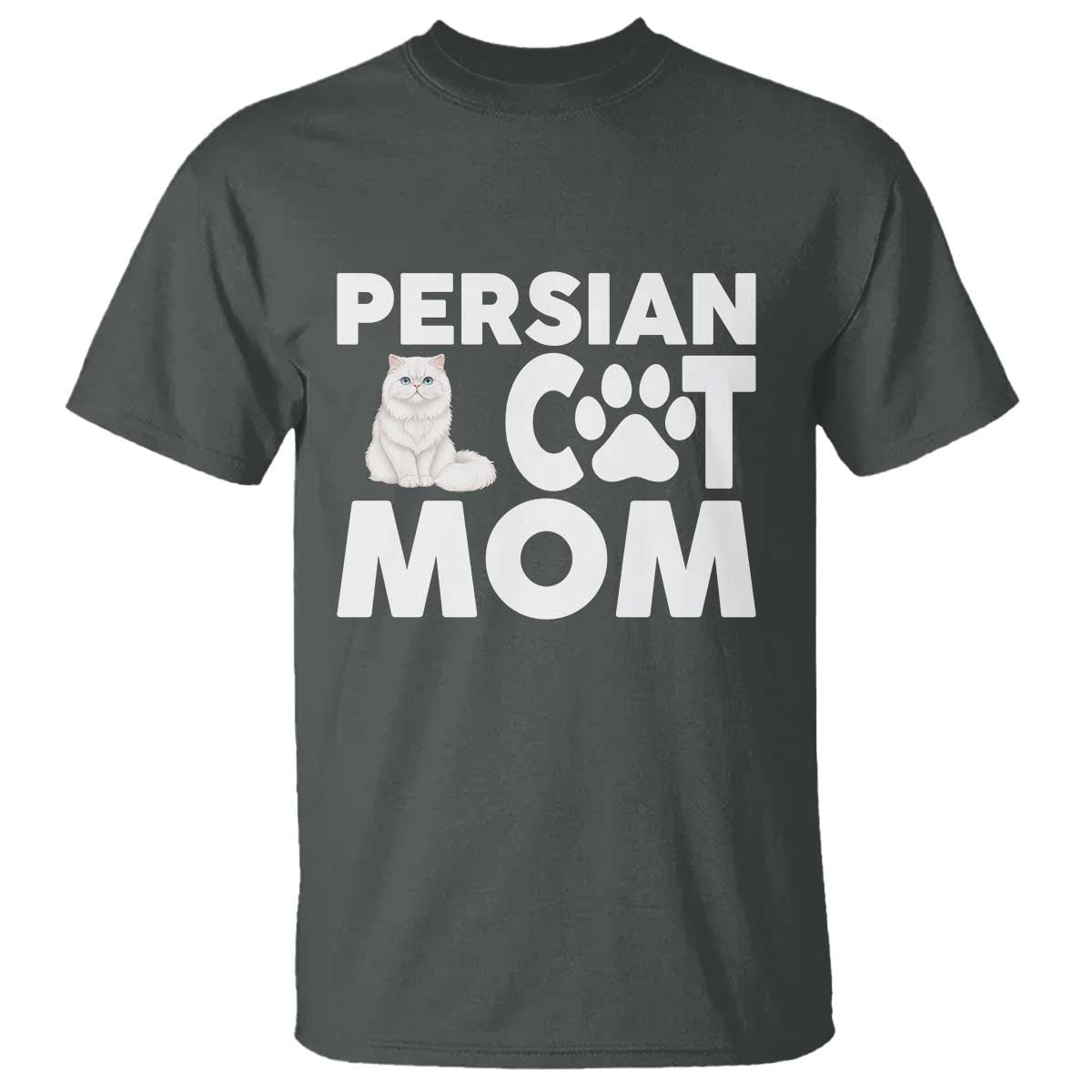 Proud Persian Cat Mom T Shirt Fluffy Cat Lover Gift For Her TS12 Dark Heather Print Your Wear