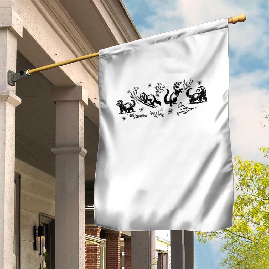 Minimalist Ferret Floral Graphic Garden Flag Exotic Pet Owner Gift TS12 Print Your Wear