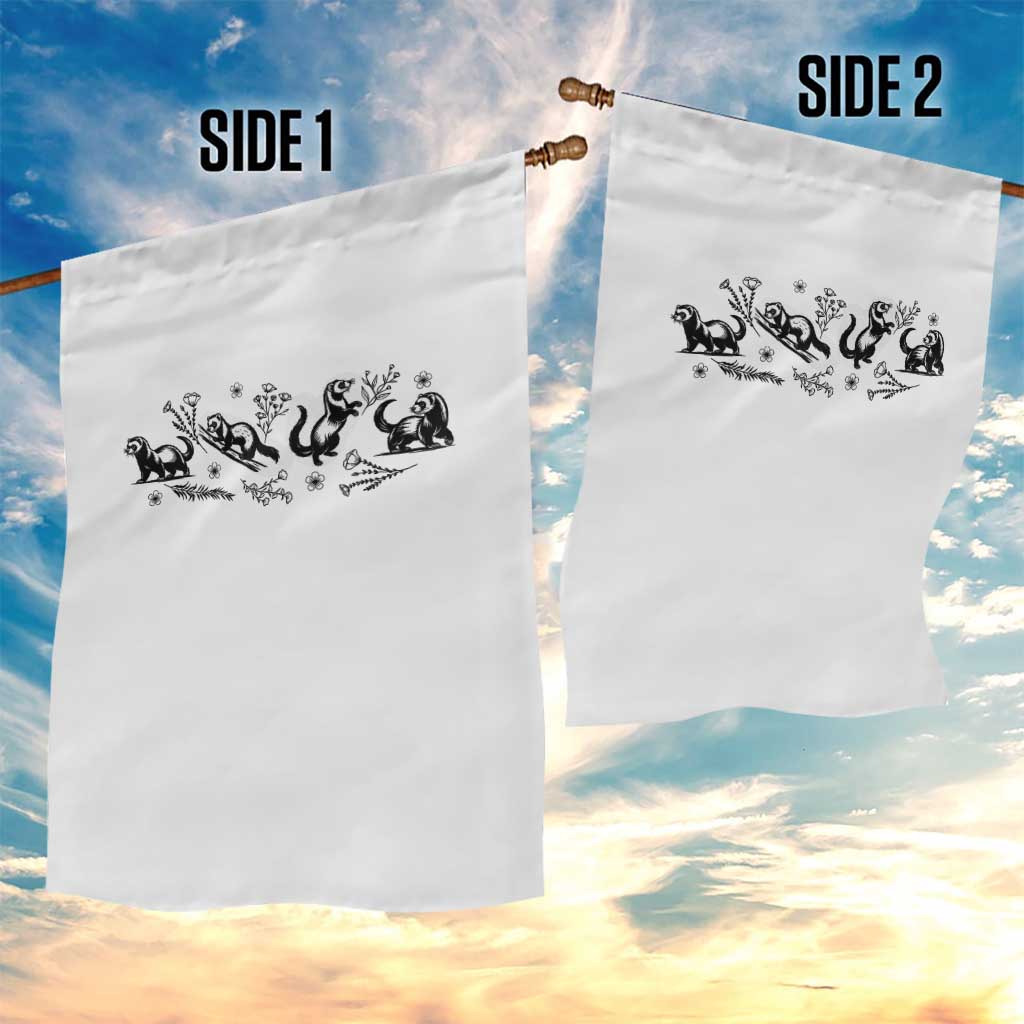 Minimalist Ferret Floral Graphic Garden Flag Exotic Pet Owner Gift TS12 Print Your Wear