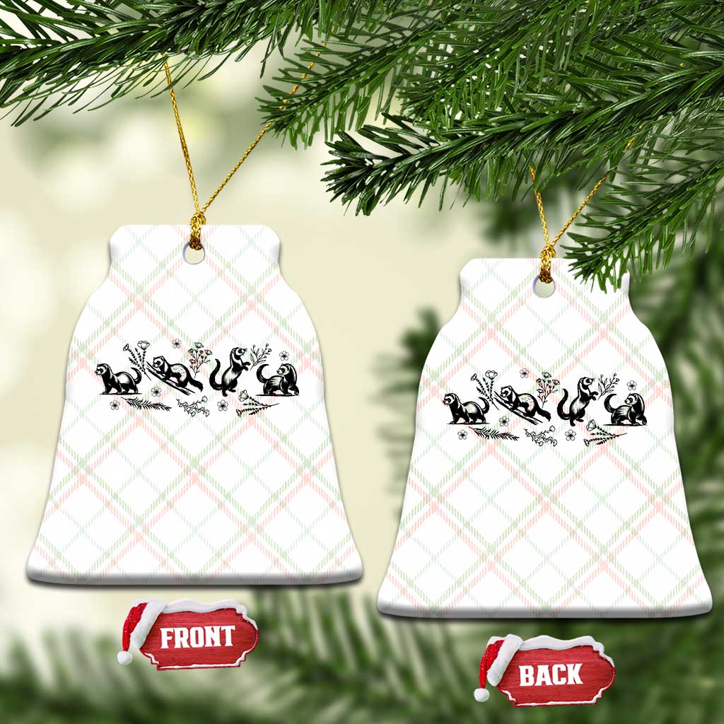 Minimalist Ferret Floral Graphic Ceramic Ornament Exotic Pet Owner Gift TS12 Print Your Wear