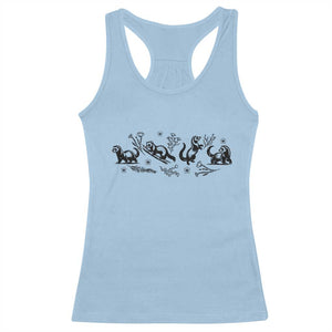 Minimalist Ferret Floral Graphic Racerback Tank Top Exotic Pet Owner Gift TS12 Light Blue Print Your Wear