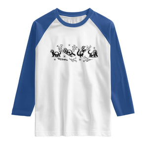 Minimalist Ferret Floral Graphic Raglan Shirt Exotic Pet Owner Gift TS12 White Royal Print Your Wear