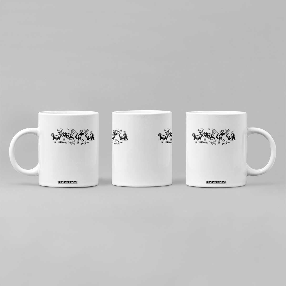 Minimalist Ferret Floral Graphic Coffee Mug Exotic Pet Owner Gift TS12 Print Your Wear