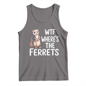 Funny Ferret Lover Gift Tank Top Where Is The Ferret TS12 Deep Heather Print Your Wear