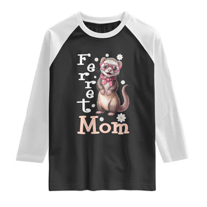 Ferret Mom Life Raglan Shirt Funny Cute Polecat Ferret Lover TS12 Black White Print Your Wear
